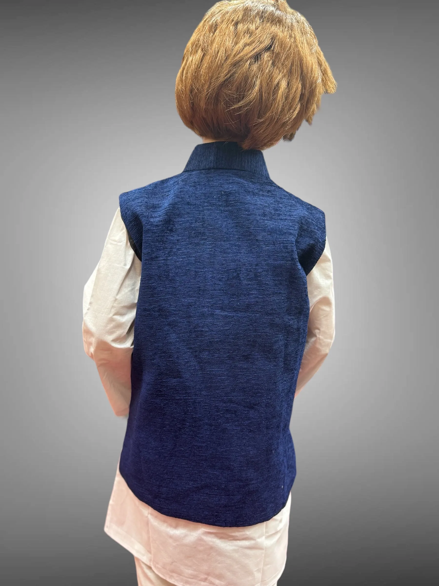 Khaadi Silk Plain Navy Blue Kids Vest