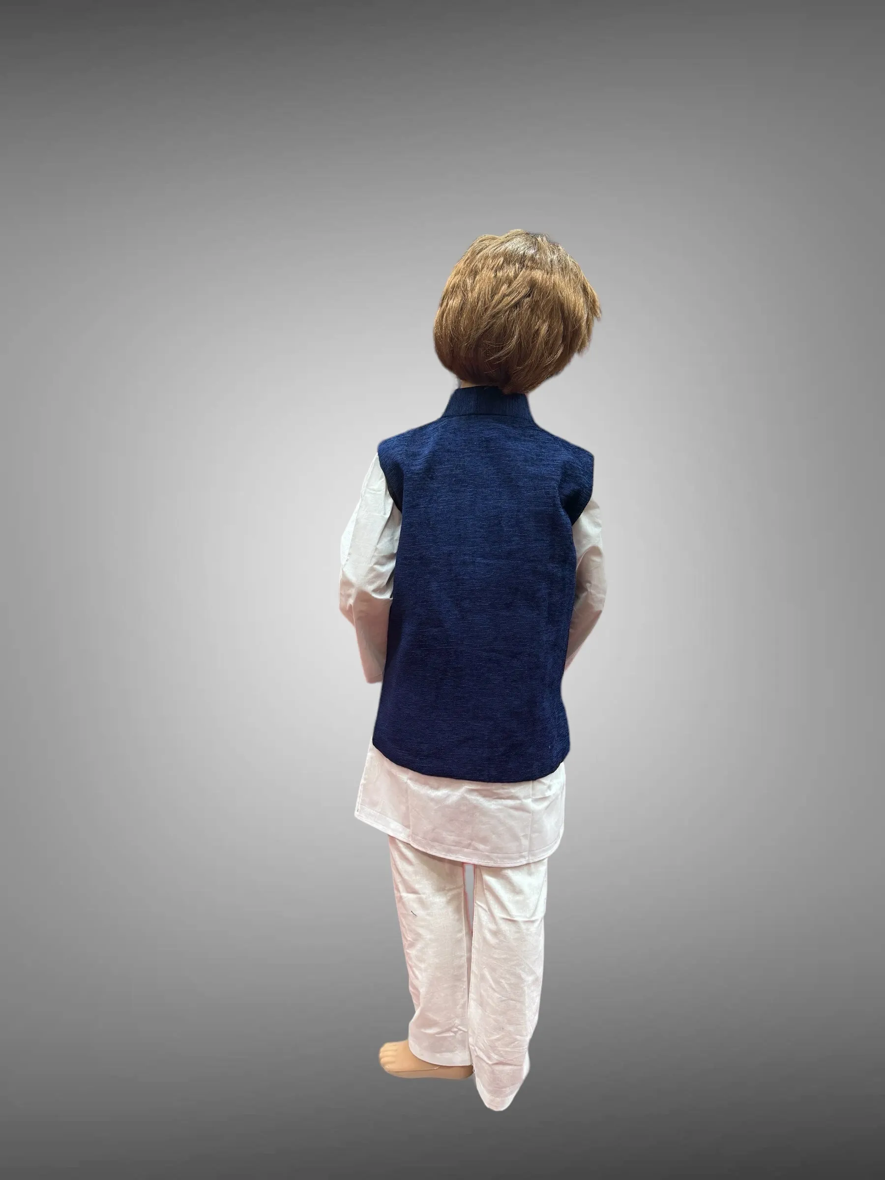 Khaadi Silk Plain Navy Blue Kids Vest