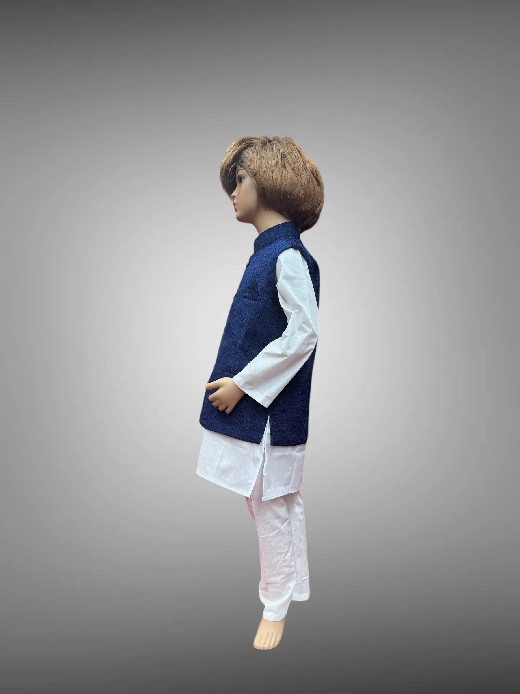 Khaadi Silk Plain Navy Blue Kids Vest