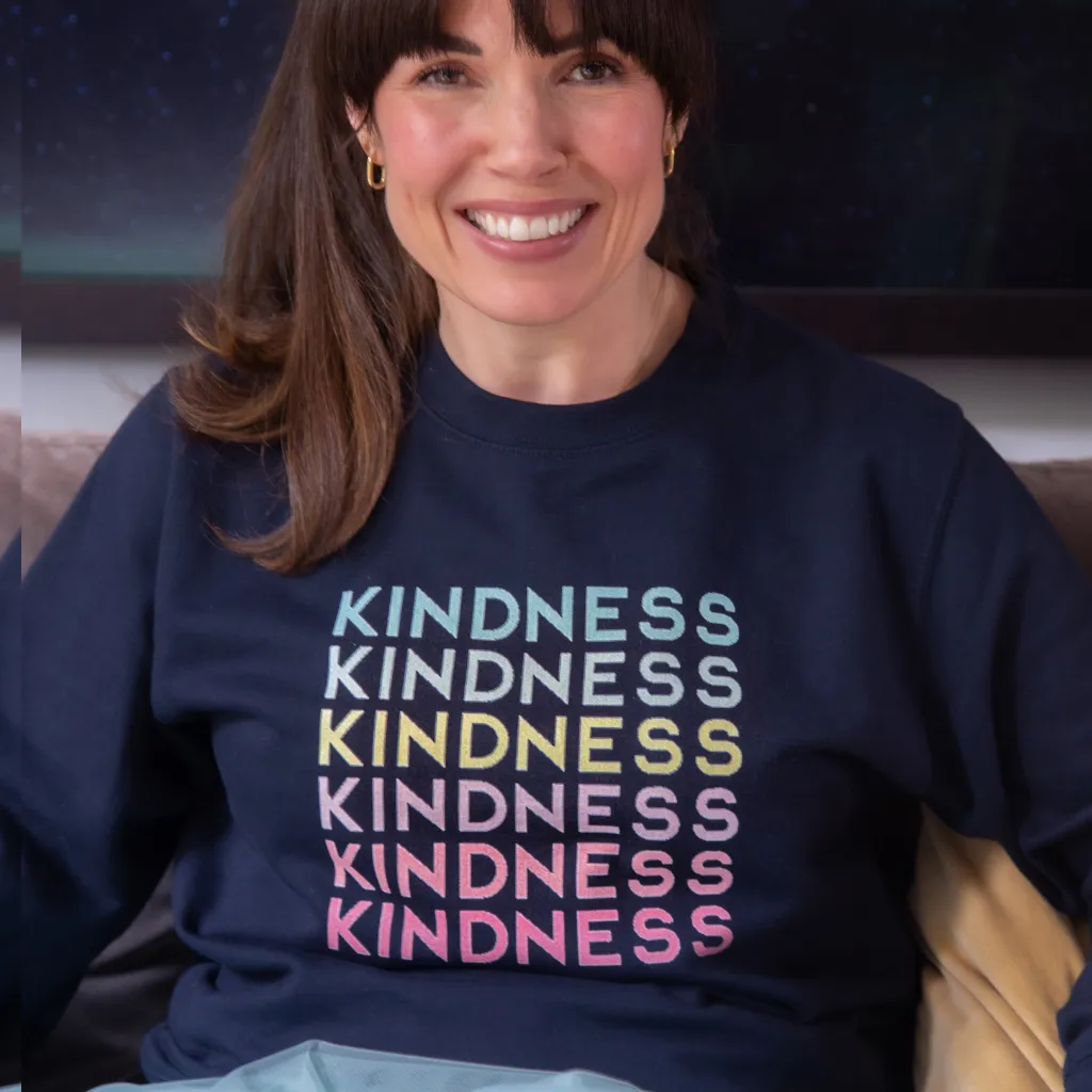 Kindness Printed Sweatshirt in Navy