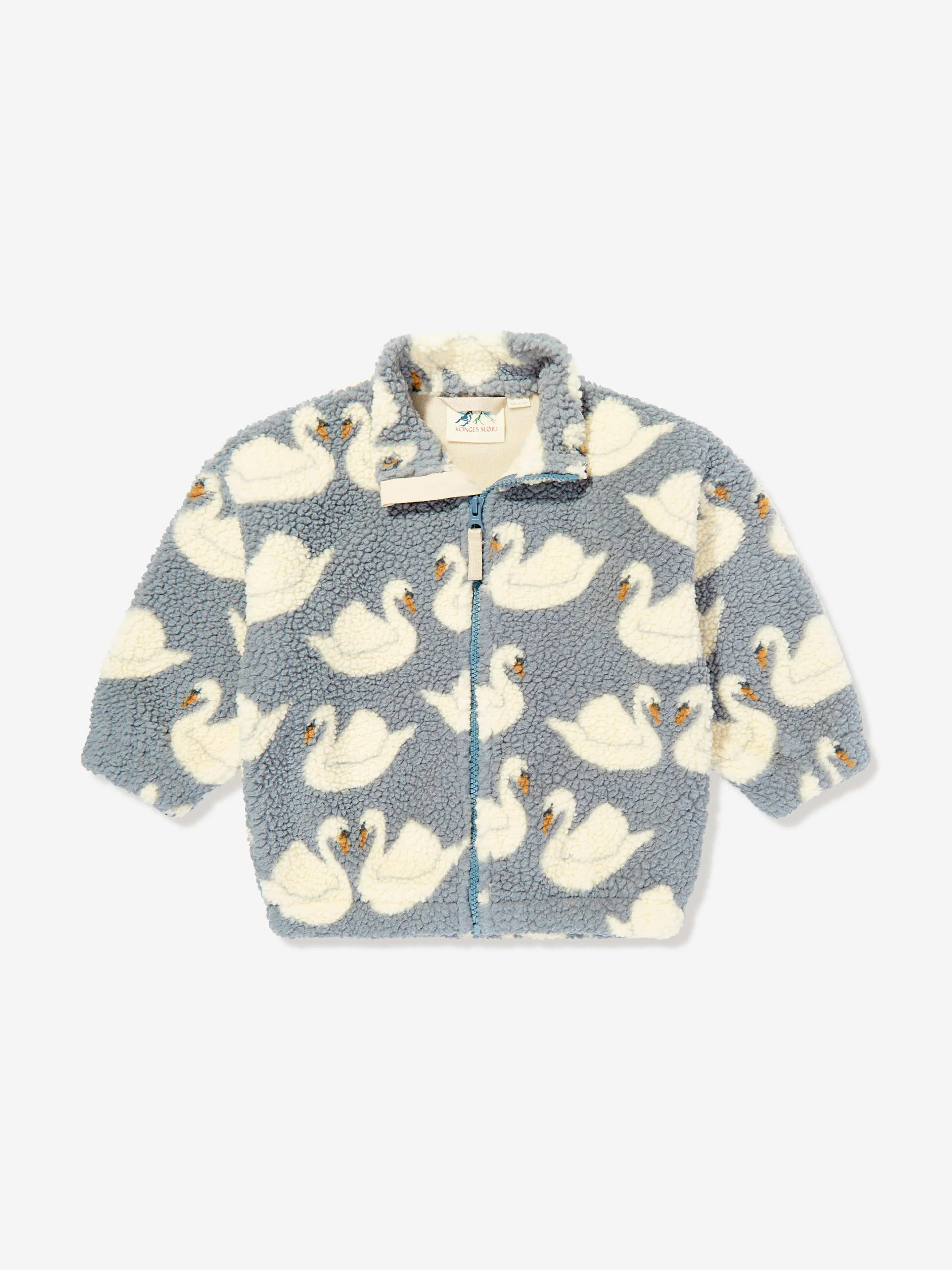 Konges Sløjd Kids Swan Jody Teddy Jacket in Blue