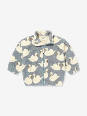 Konges Sløjd Kids Swan Jody Teddy Jacket in Blue