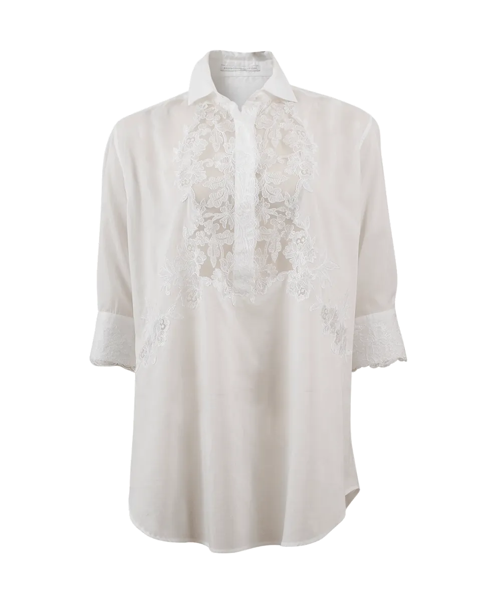 Lace Trim Tunic Top