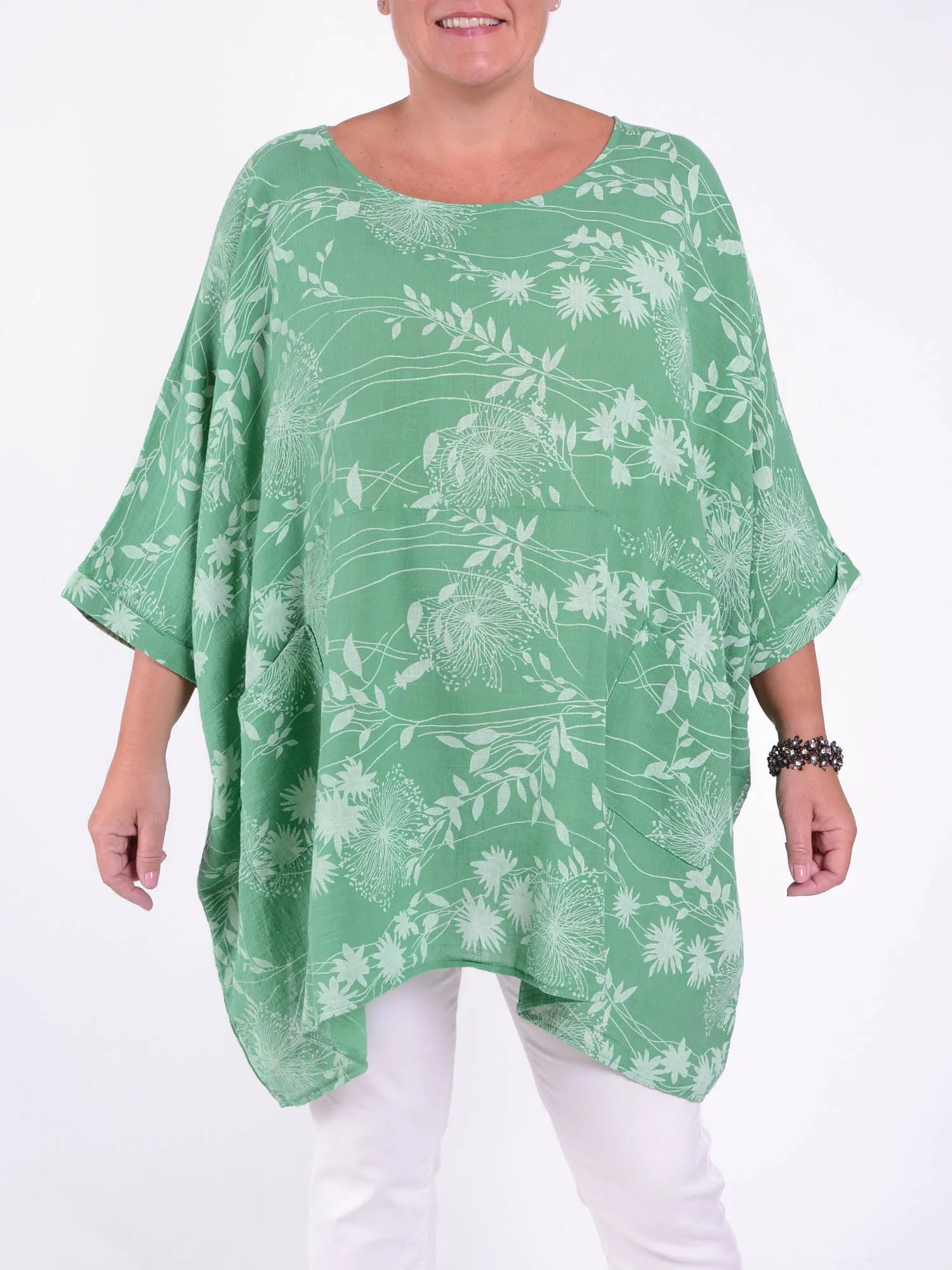 Lagenlook Oversized Cotton Tunic - 10077 FLORAL