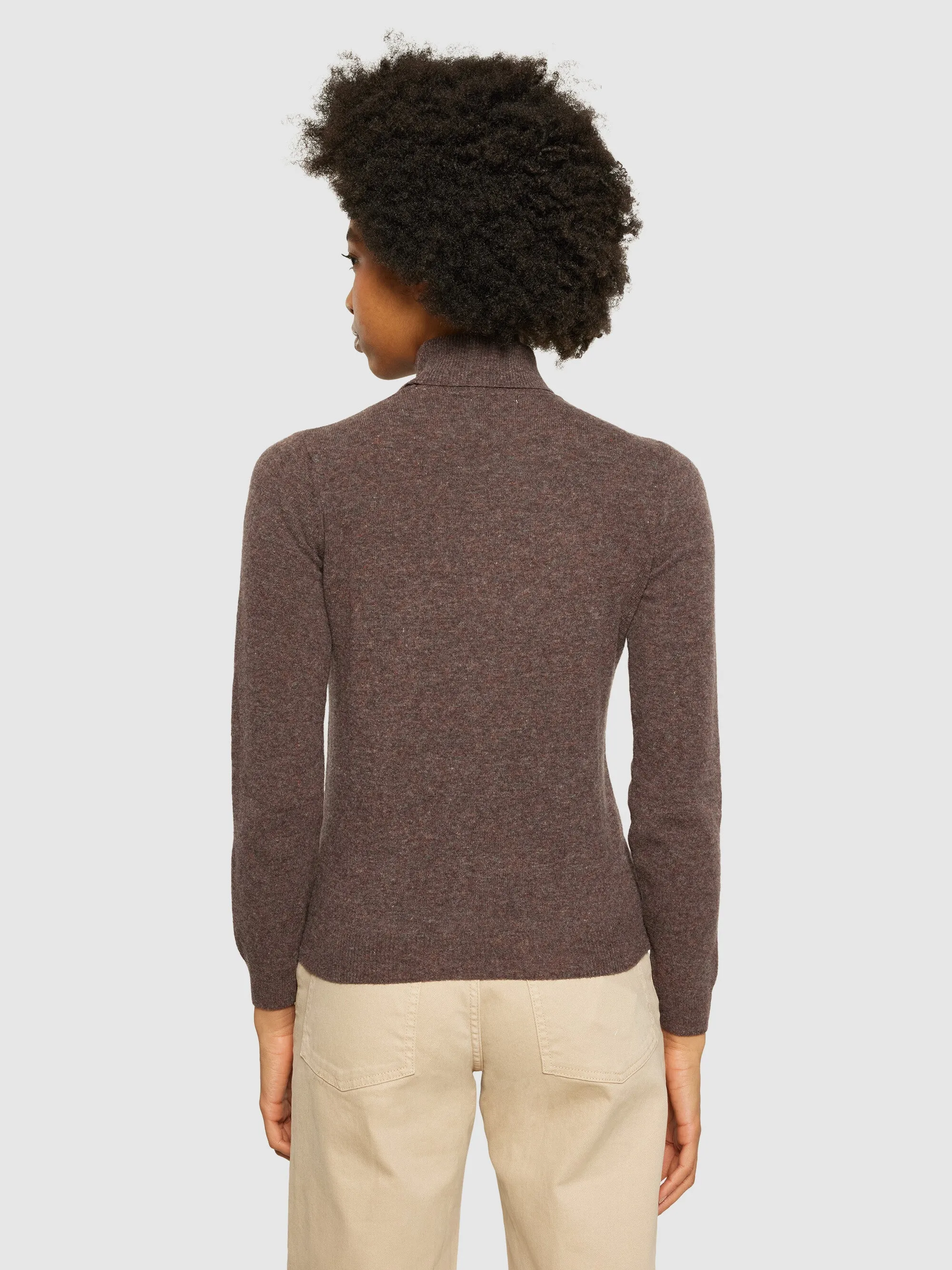 Lambswool roll neck - Demitasse (brown)