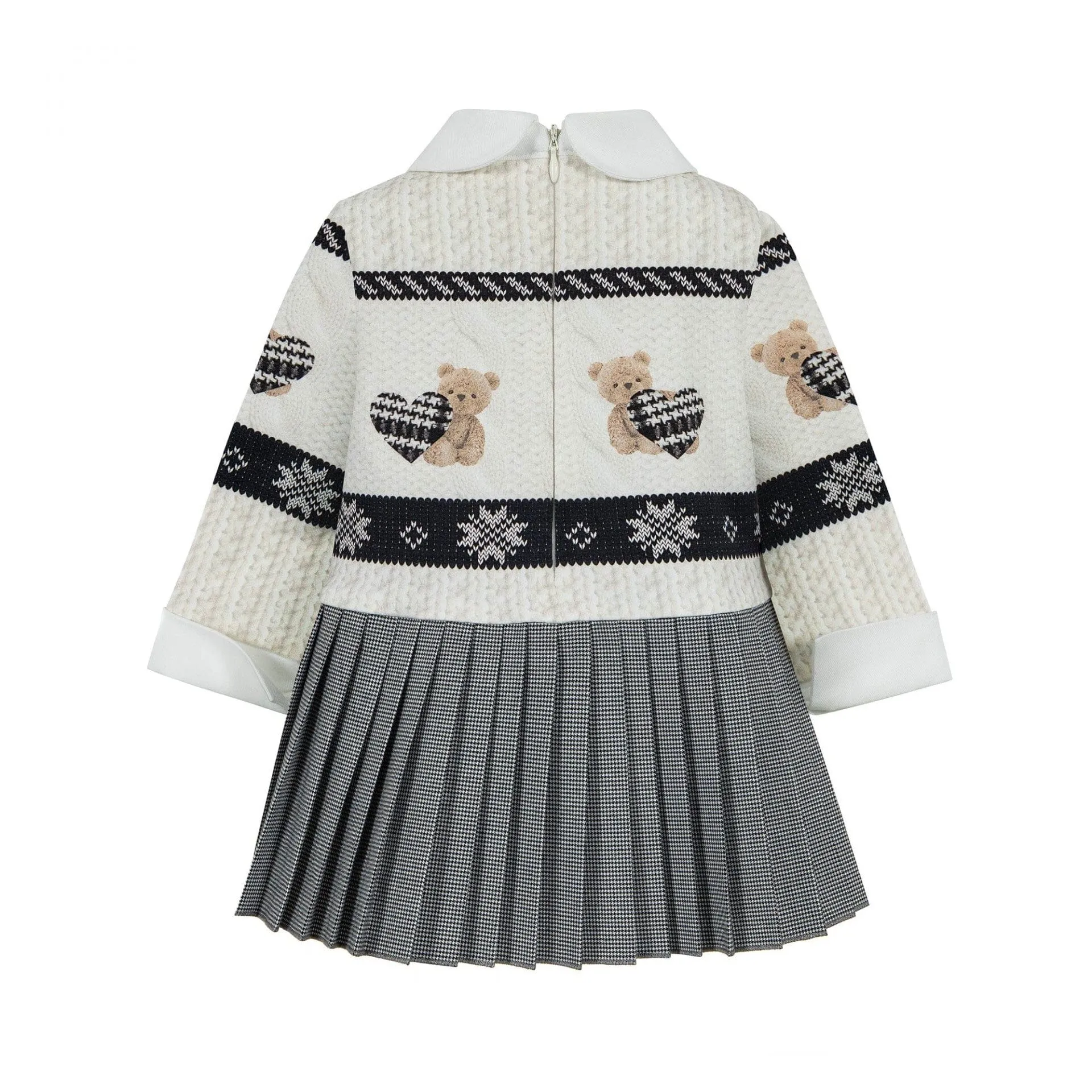 LAPIN HOUSE - Pleated Teddy Dress - Cream