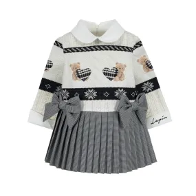 LAPIN HOUSE - Pleated Teddy Dress - Cream