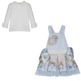 LAPIN HOUSE - Teddy Bear Pinafore Dress - Blue