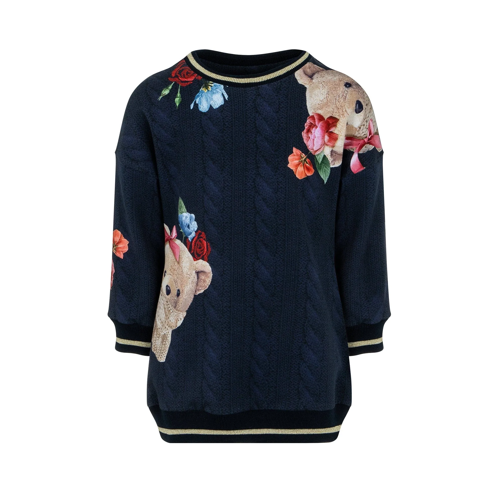 LAPIN HOUSE - Teddy Rose Jumper Dress - Navy