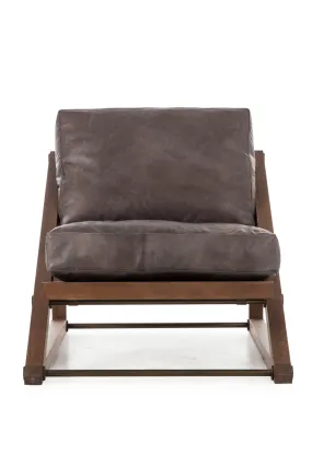 Leather Wood Framed Chair | Andrew Martin Teddy