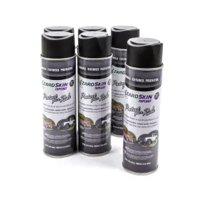 LizardSkin Top Coat Rubberized Paint - Gloss Black - 15 oz Aerosol - Set of 6