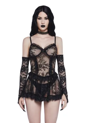 Macabre Delights Lace Teddy