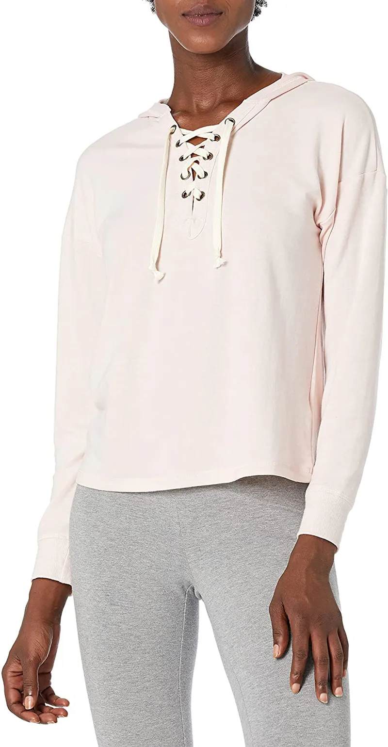 Mae Women's Loungewear Lace Up Sweatshirt with Hood