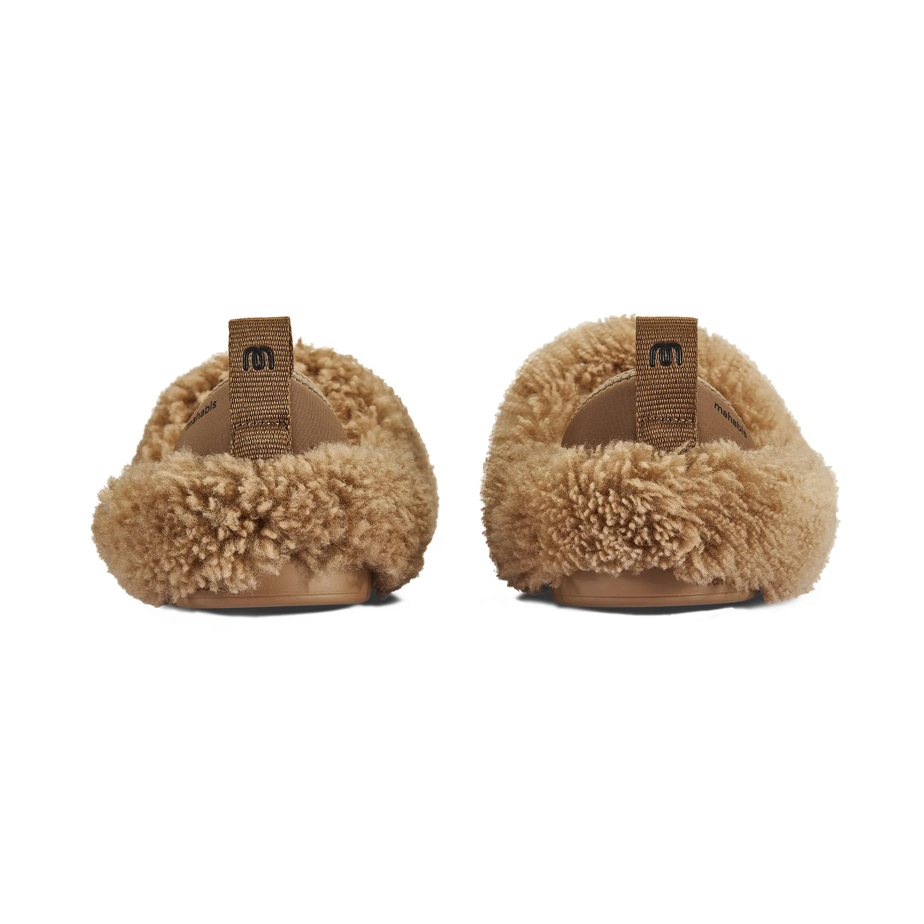 mahabis meribel in gingerbread shearling