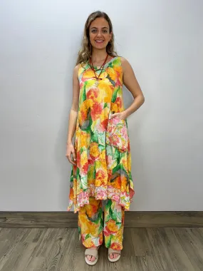 Mango Watercolor Crinkle Dress