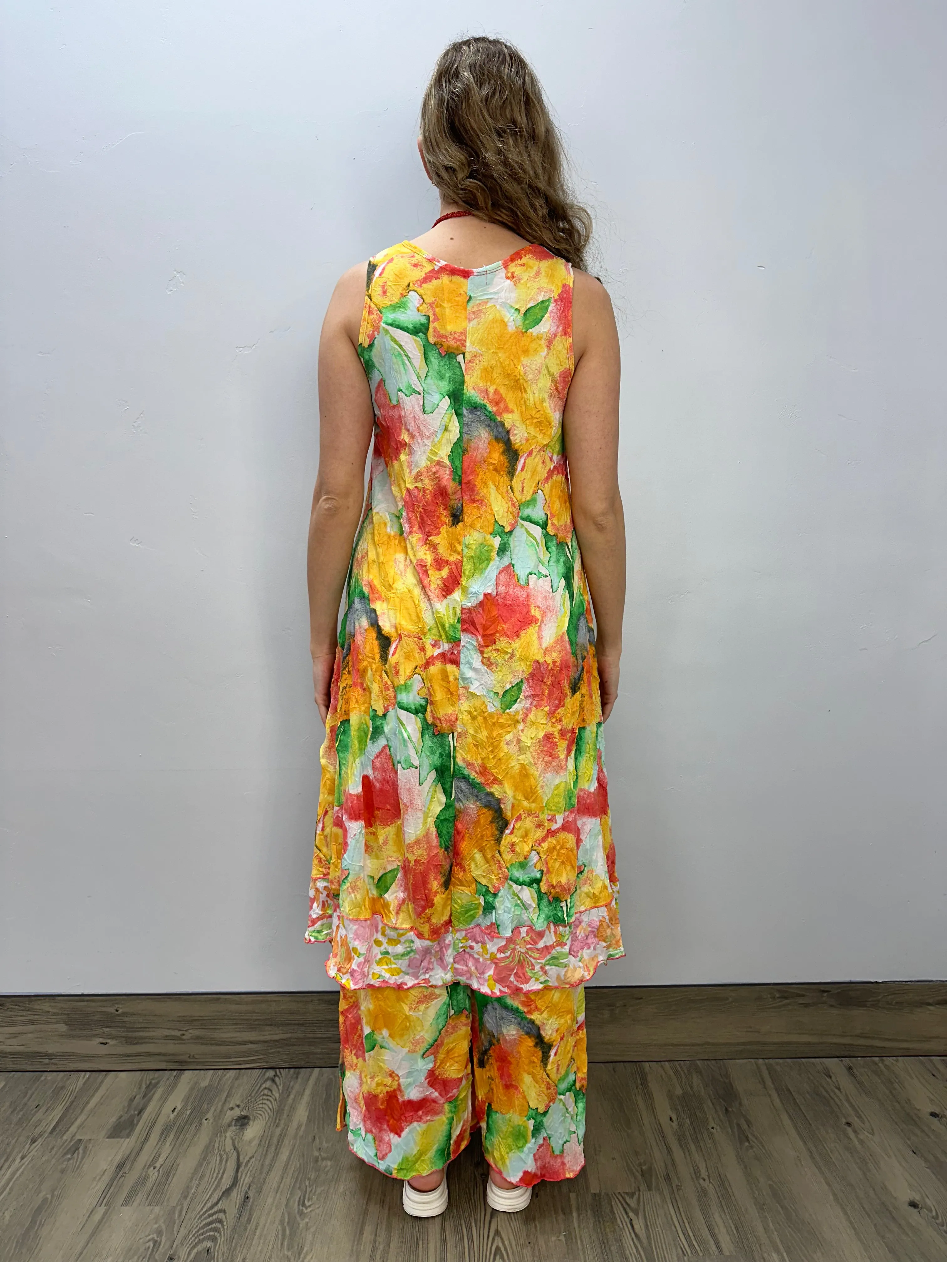 Mango Watercolor Crinkle Dress