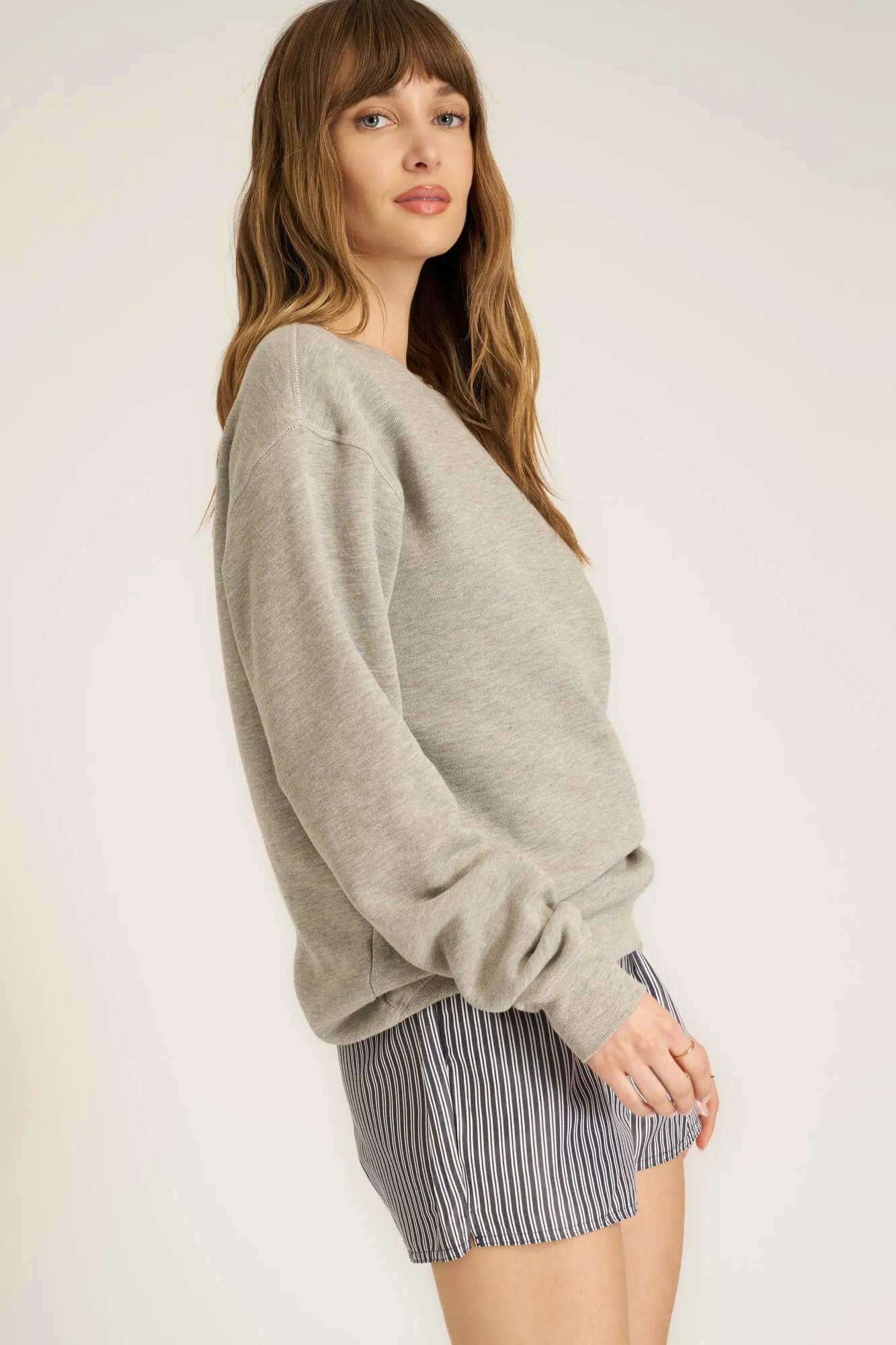 Matcha/Martini Reversible Sweatshirt - Heather Grey