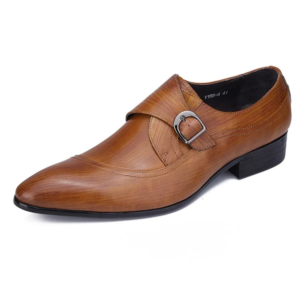 Men Pointed Monk Strap Formal Shoes