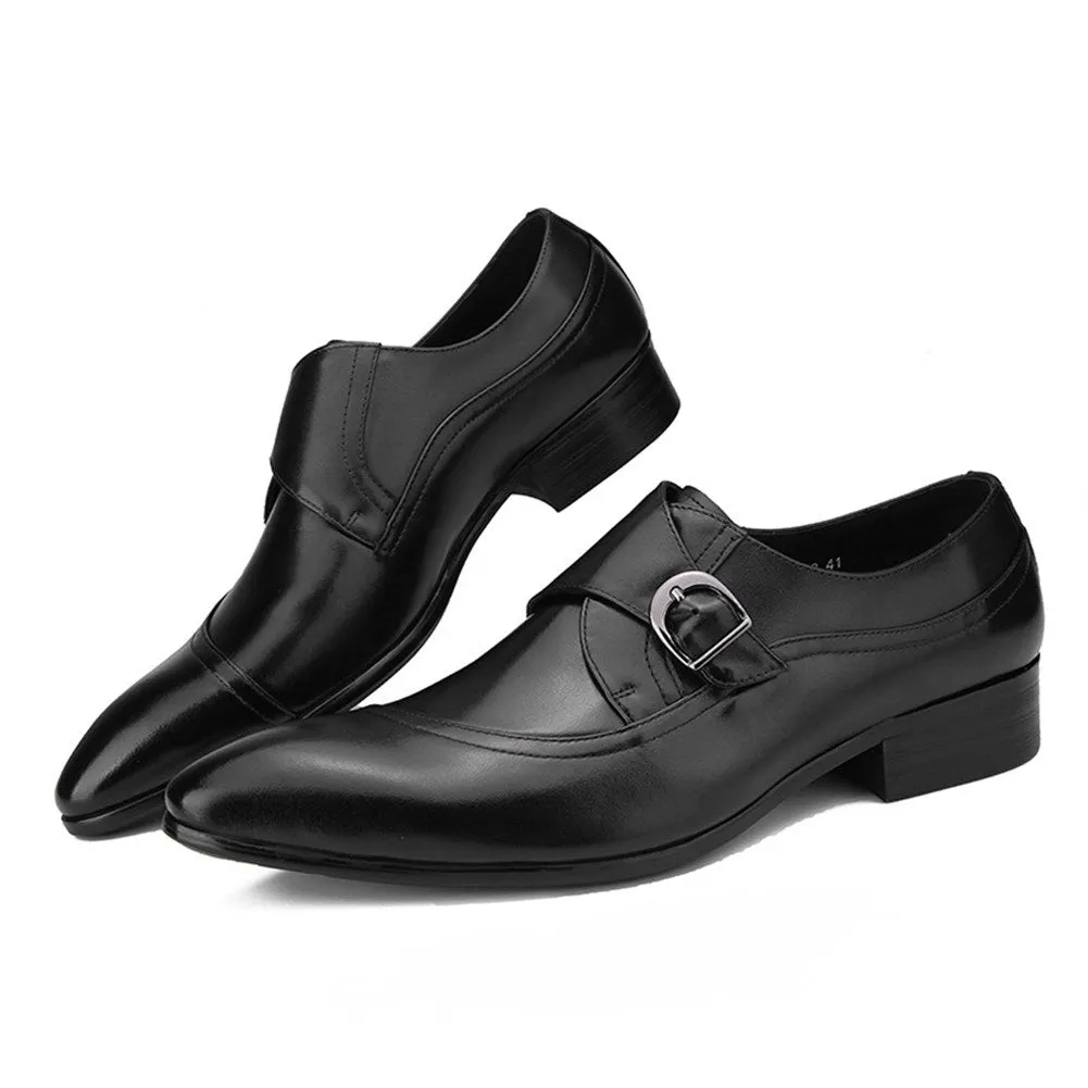 Men Pointed Monk Strap Formal Shoes