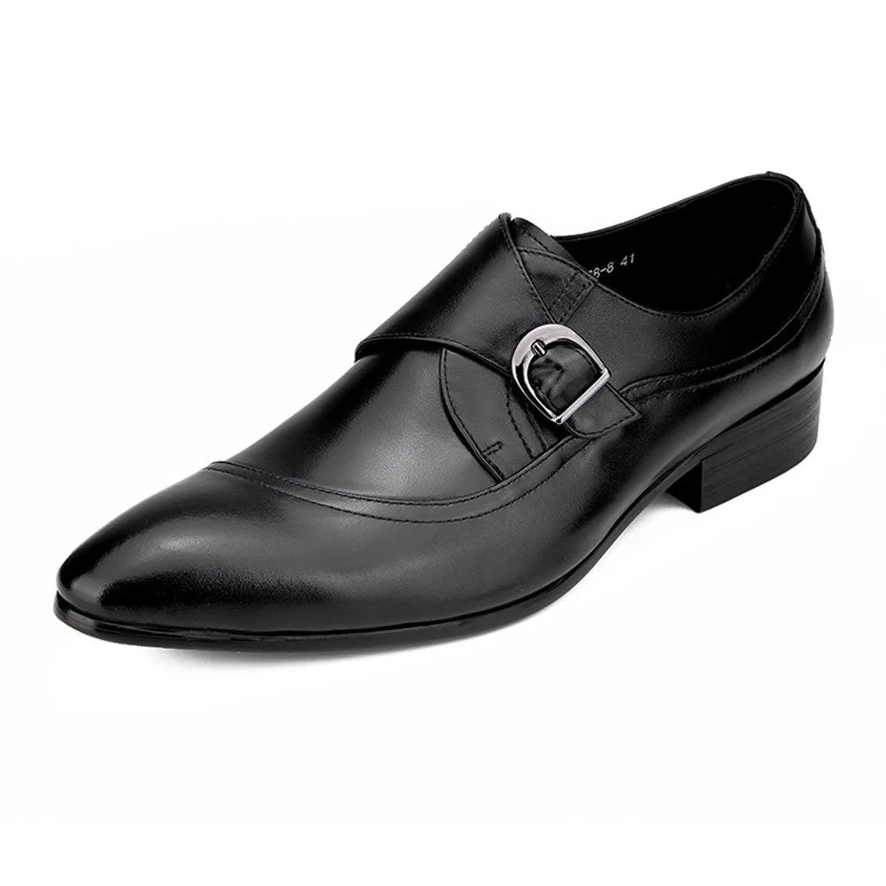 Men Pointed Monk Strap Formal Shoes