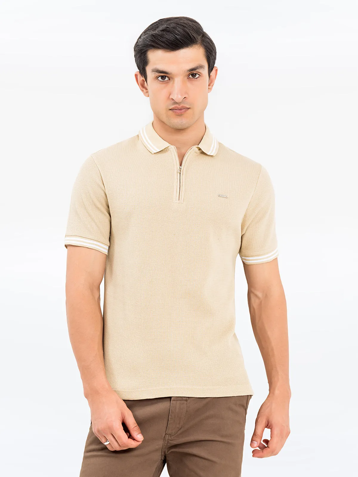 Men's Beige Polo Shirt - EMTPS24-063