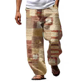 Men's Color Block Printed Casual Trousers 06731119L