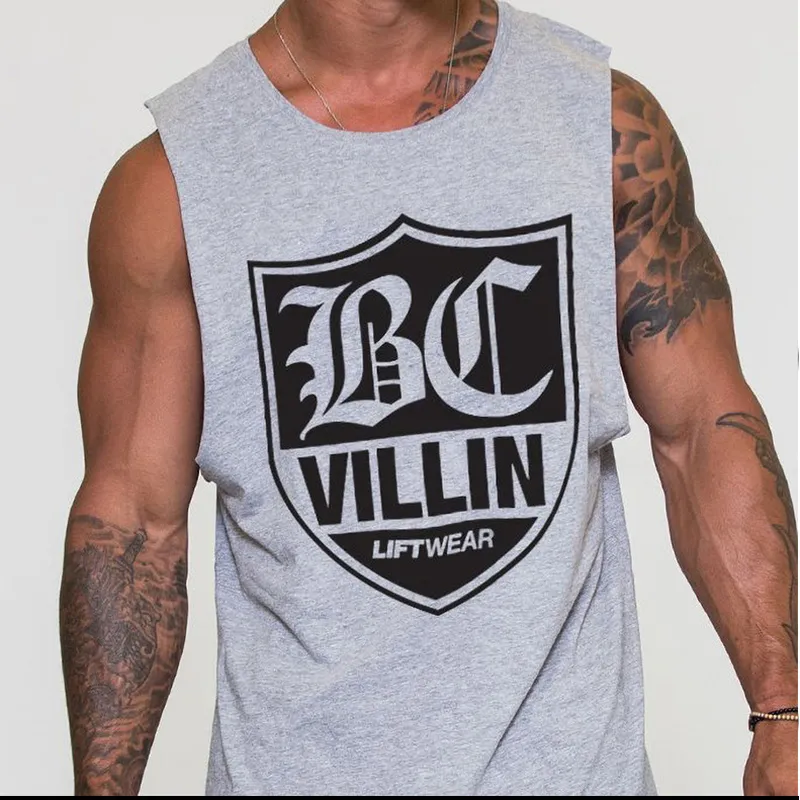 Men's Fashion Letter Printed Cotton Fitness Vest