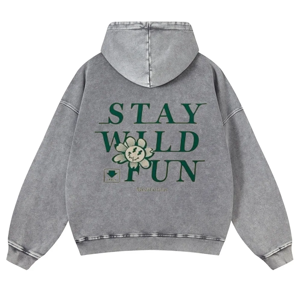 Mens Vintage Stay Wild Fun Hoodies