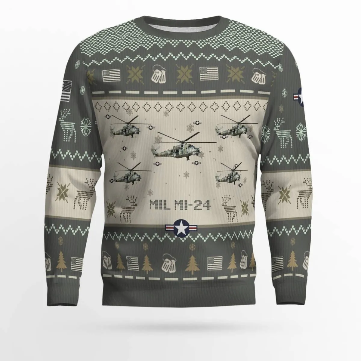 Mil Mi-24 Aircraft Ugly Sweater, Ugly Sweater Christmas Shirt for Men Dad Veteran