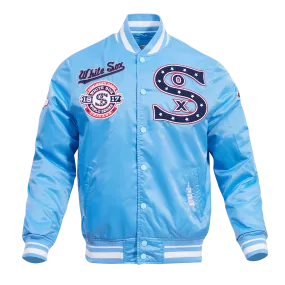 MLB CHICAGO WHITE SOX RETRO CLASSIC MEN'S RIB SATIN JACKET (UNIVERSITY BLUE)