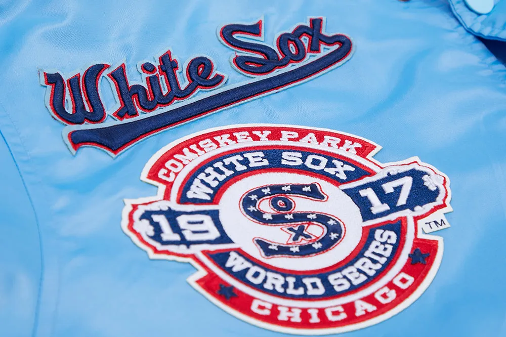 MLB CHICAGO WHITE SOX RETRO CLASSIC MEN'S RIB SATIN JACKET (UNIVERSITY BLUE)