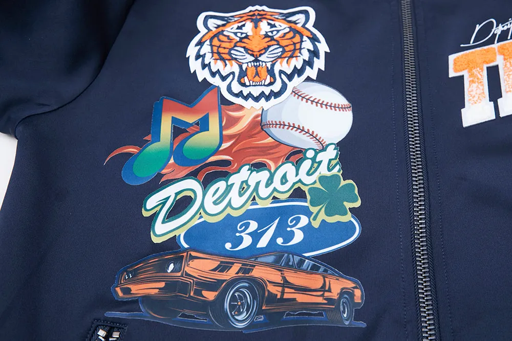 MLB DETROIT TIGERS GRADIENT LOGO MEN'S TRACK JACKET (MIDNIGHT NAVY)