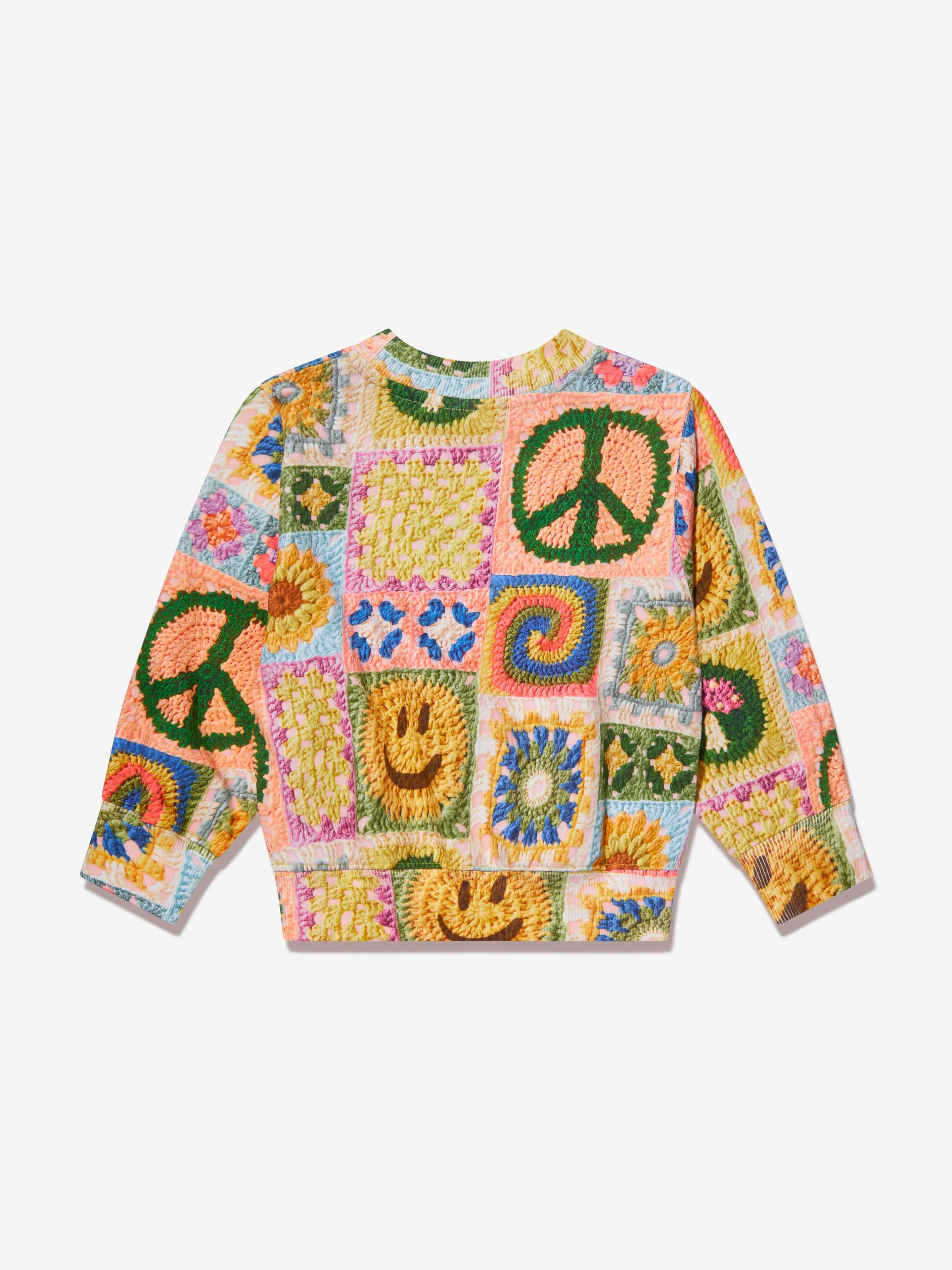 Molo Girls Crochet Vibe Sweatshirt in Multicolour