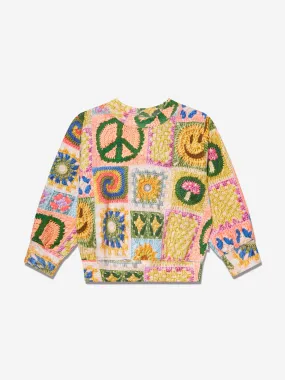 Molo Girls Crochet Vibe Sweatshirt in Multicolour