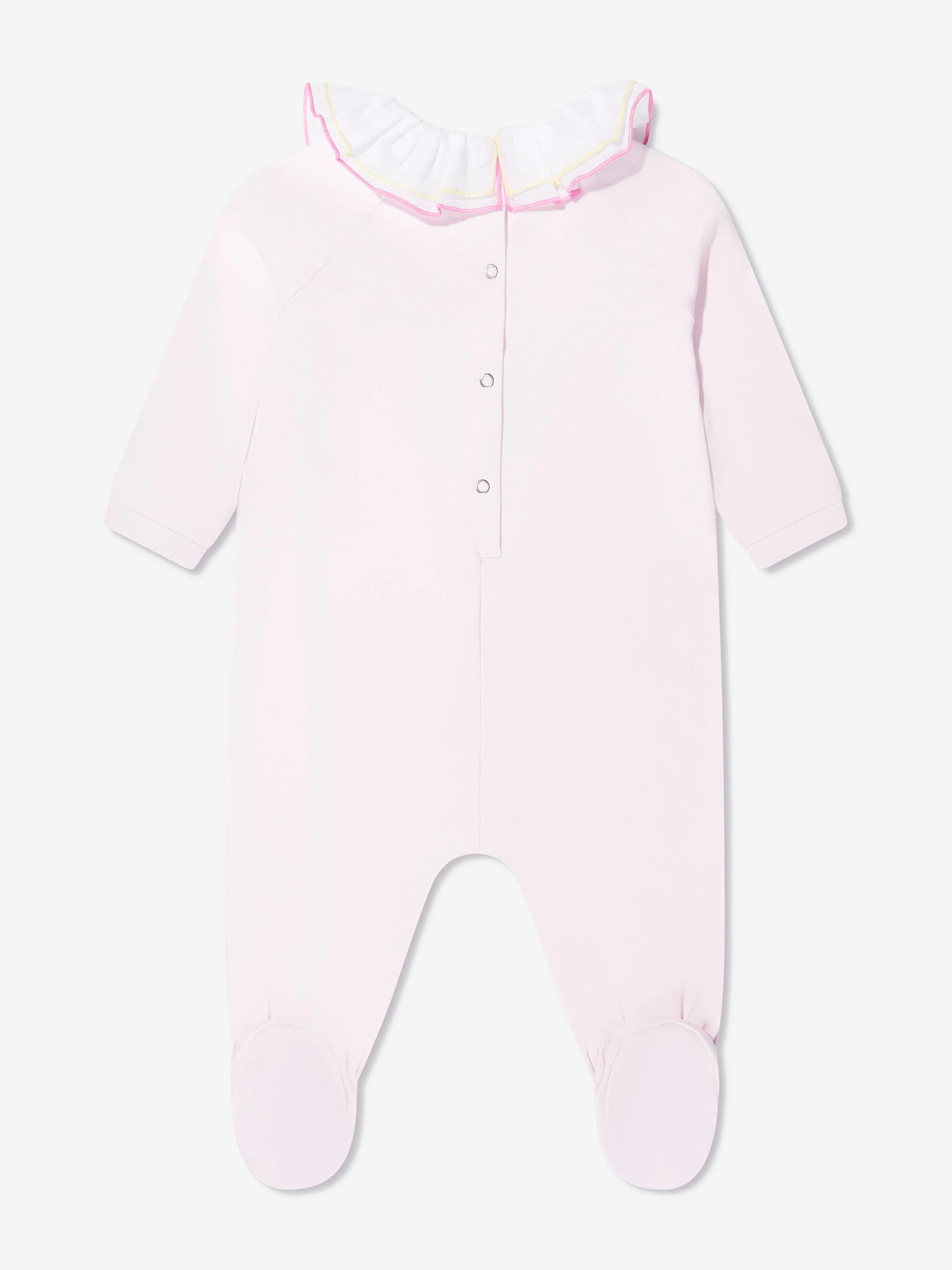 Monnalisa Baby Girls Teddy Bear Babygrow In Pink