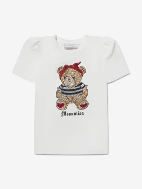 Monnalisa Girls Cotton Jersey Teddy Bear T-Shirt