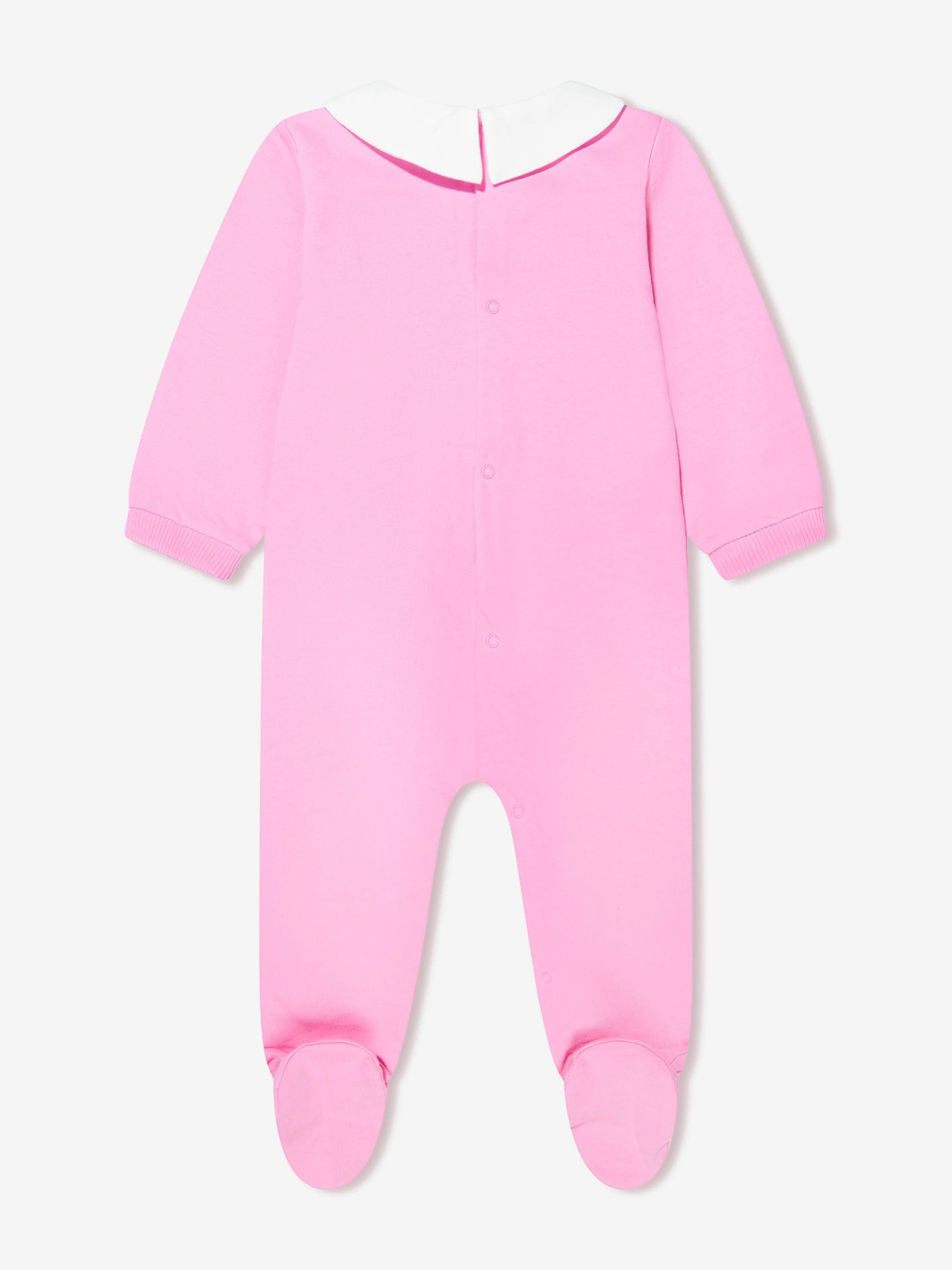 Moschino Baby Girls Teddy Logo Babygrow in Pink