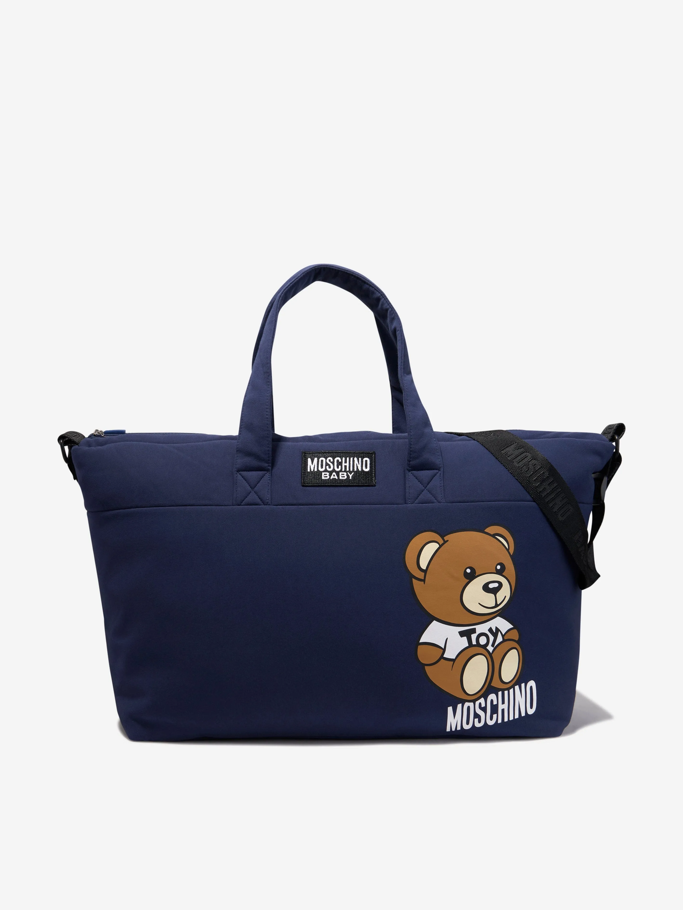 Moschino Baby Teddy Logo Changing Bag in Navy