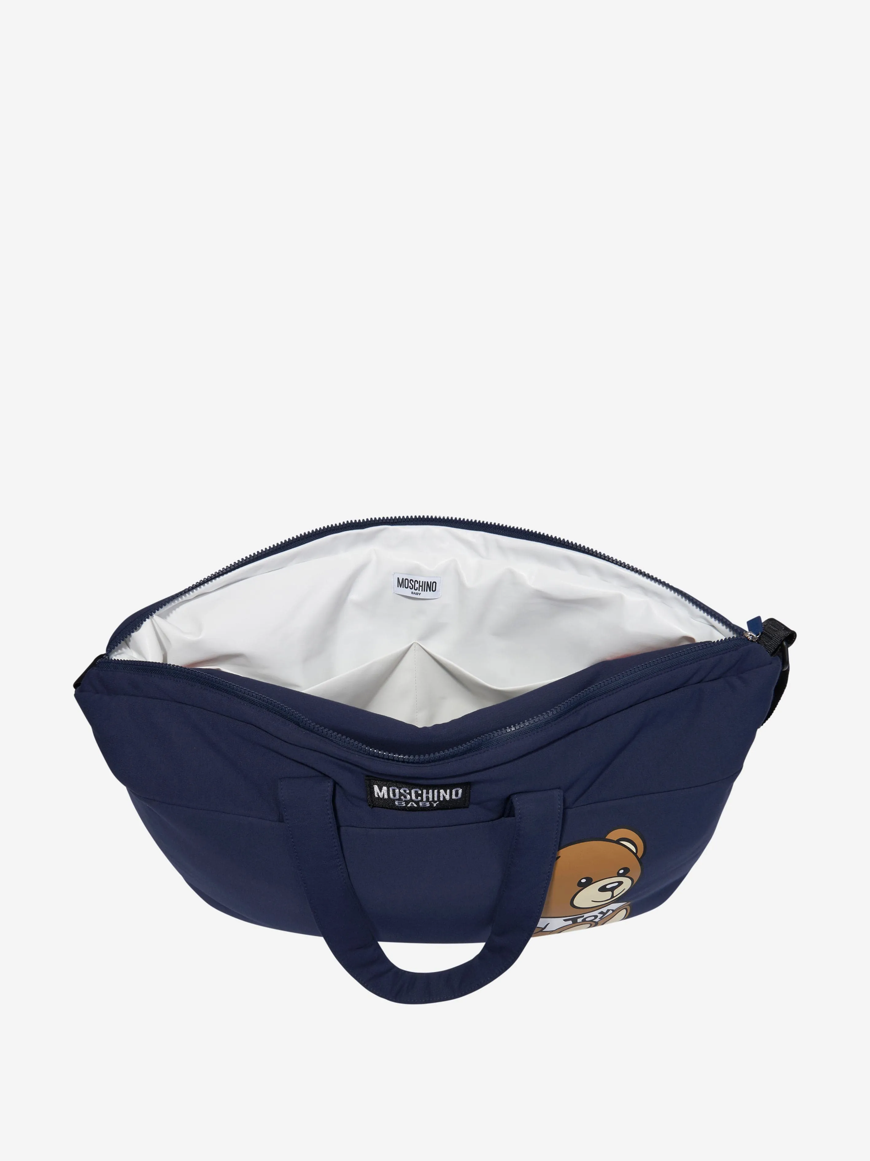 Moschino Baby Teddy Logo Changing Bag in Navy