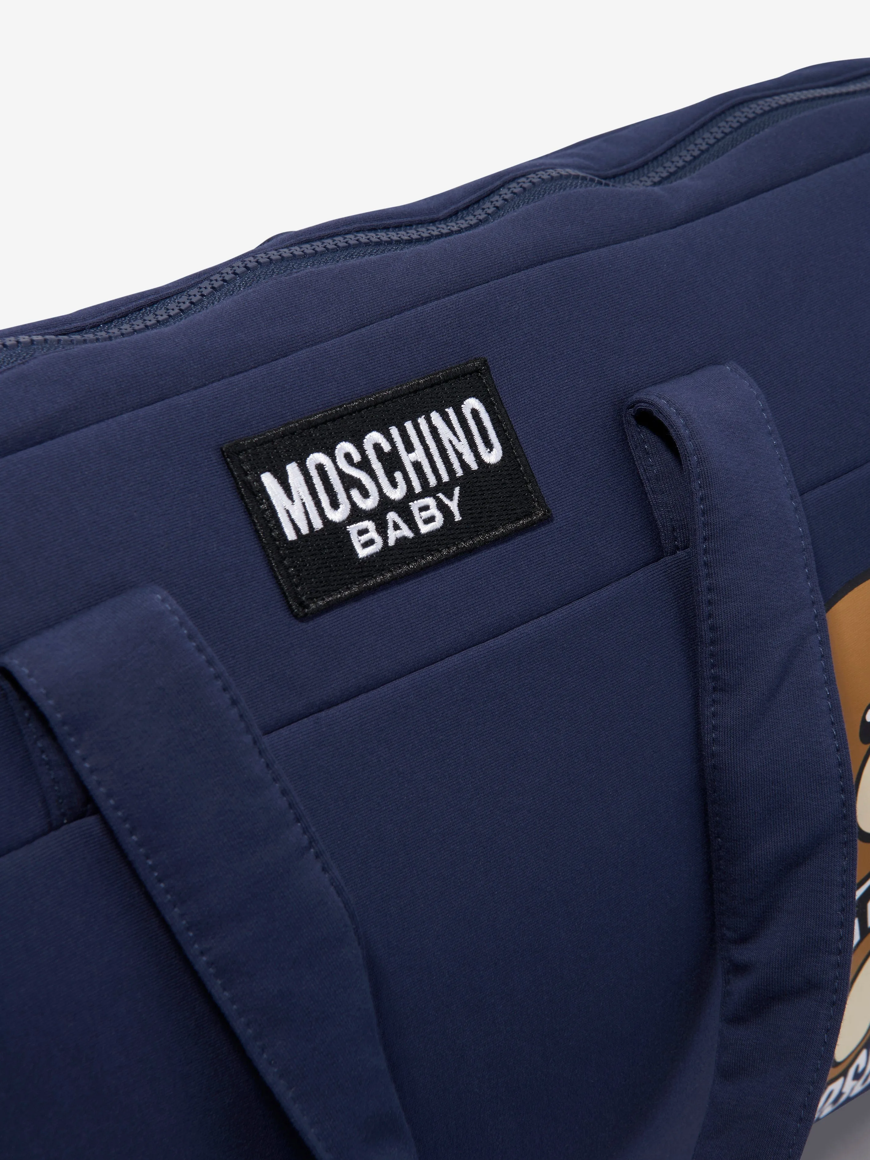 Moschino Baby Teddy Logo Changing Bag in Navy