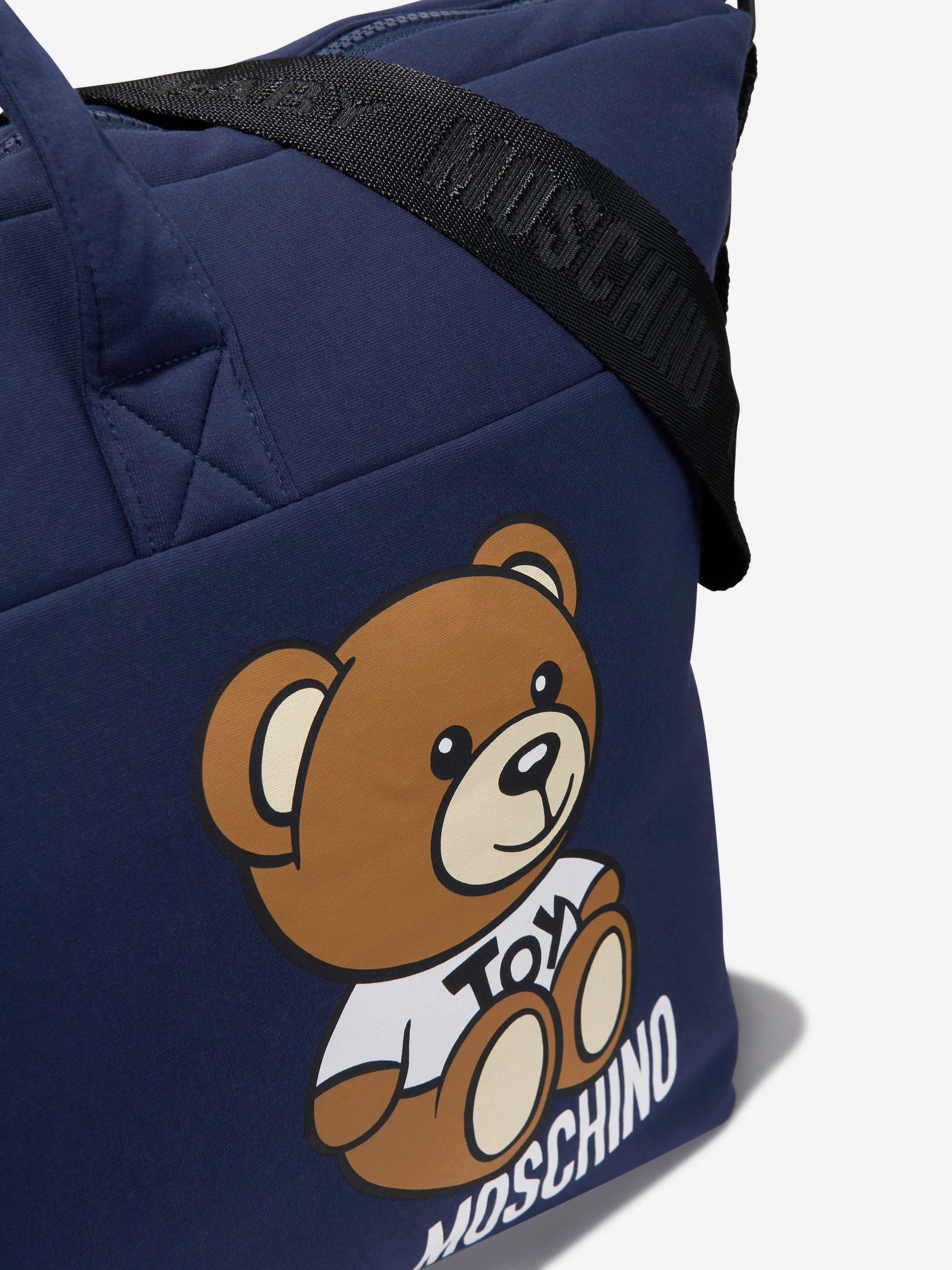 Moschino Baby Teddy Logo Changing Bag in Navy