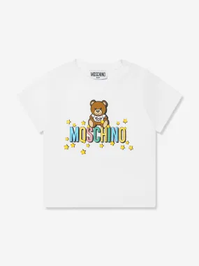 Moschino Baby Teddy Logo T-Shirt in White