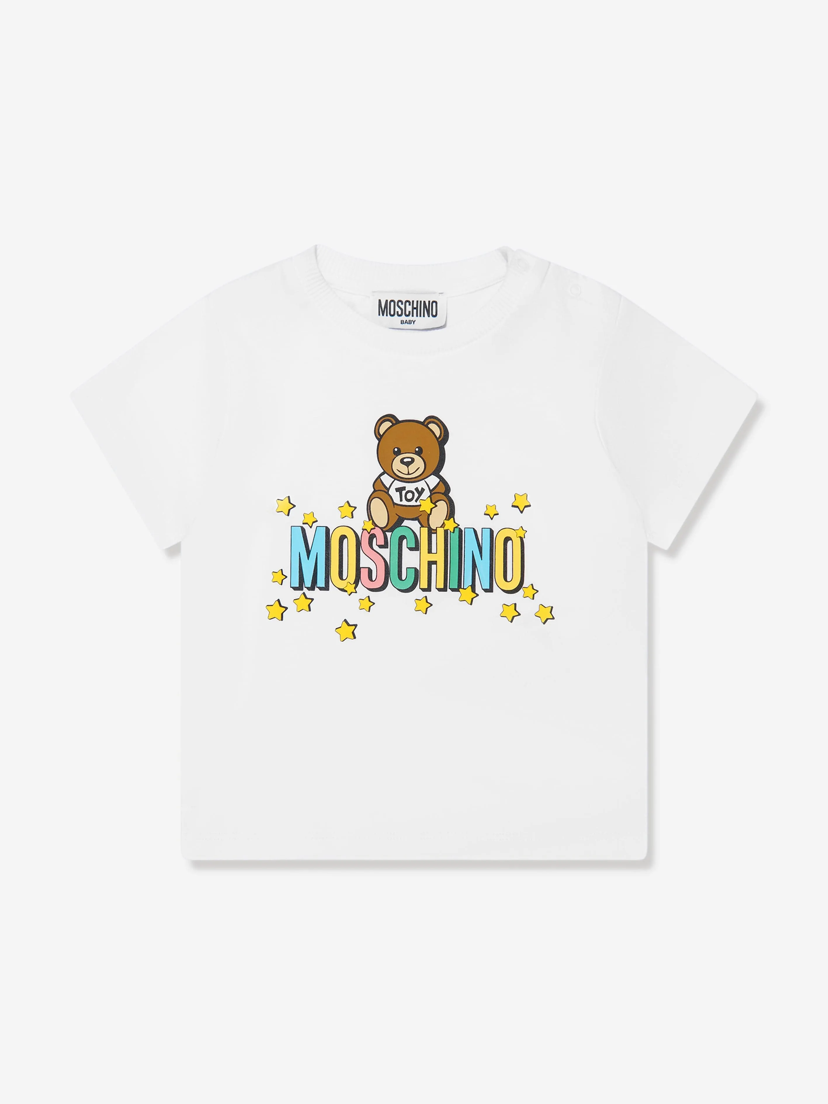 Moschino Baby Teddy Logo T-Shirt in White