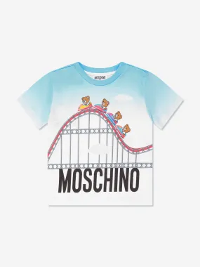 Moschino Boys Teddy Roller Coaster T-Shirt in White