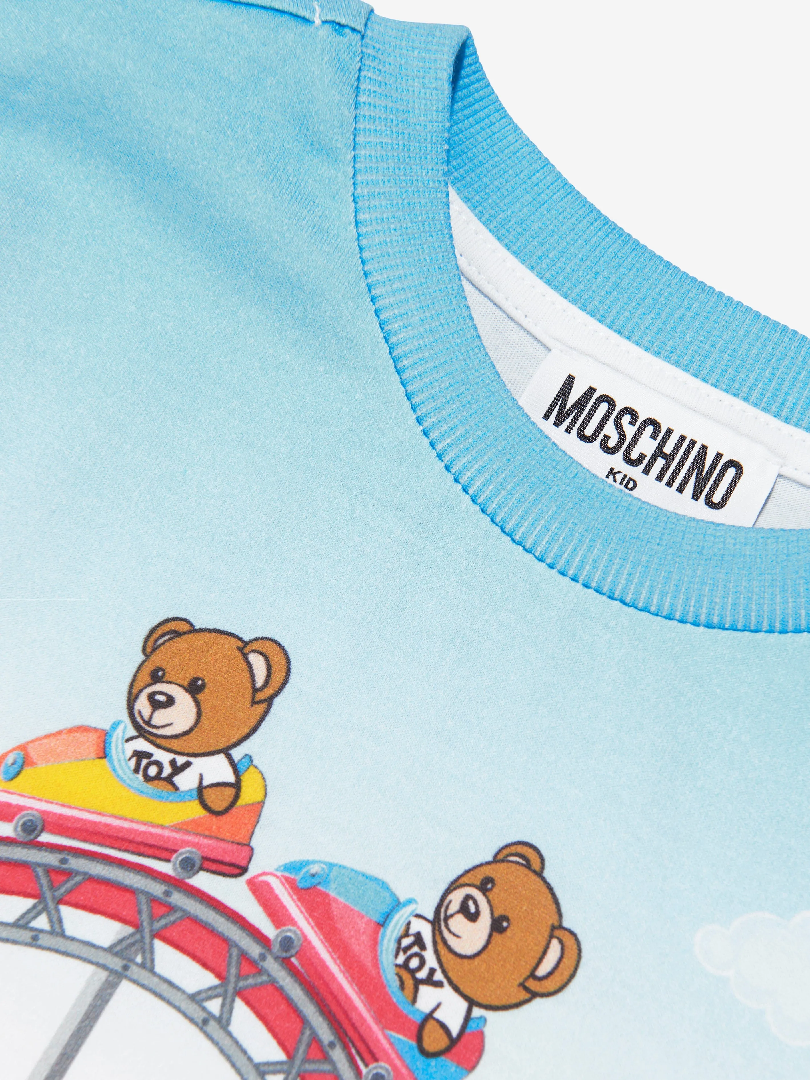 Moschino Boys Teddy Roller Coaster T-Shirt in White