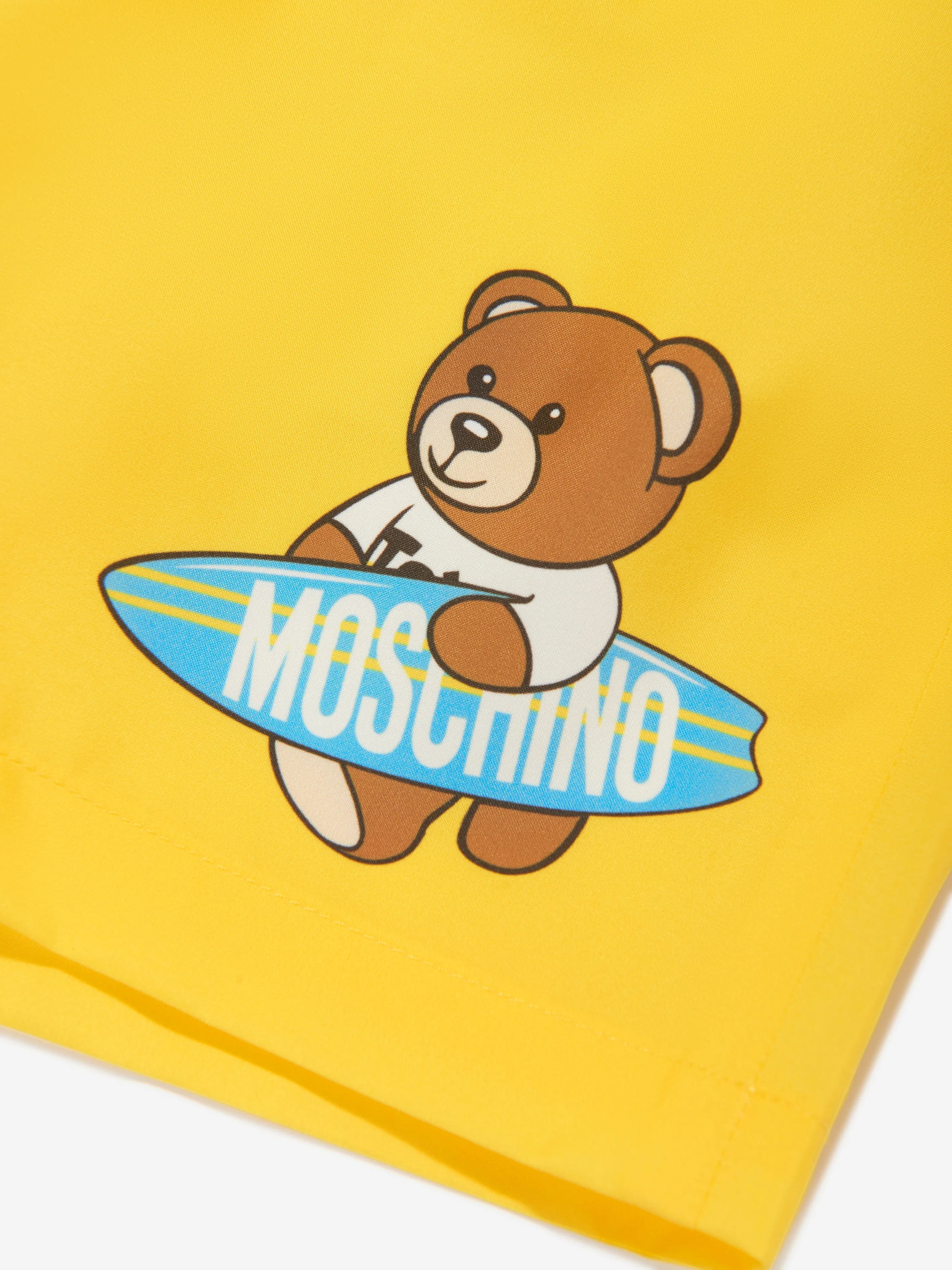 Moschino Boys Teddy Surfer Swim Shorts in Yellow