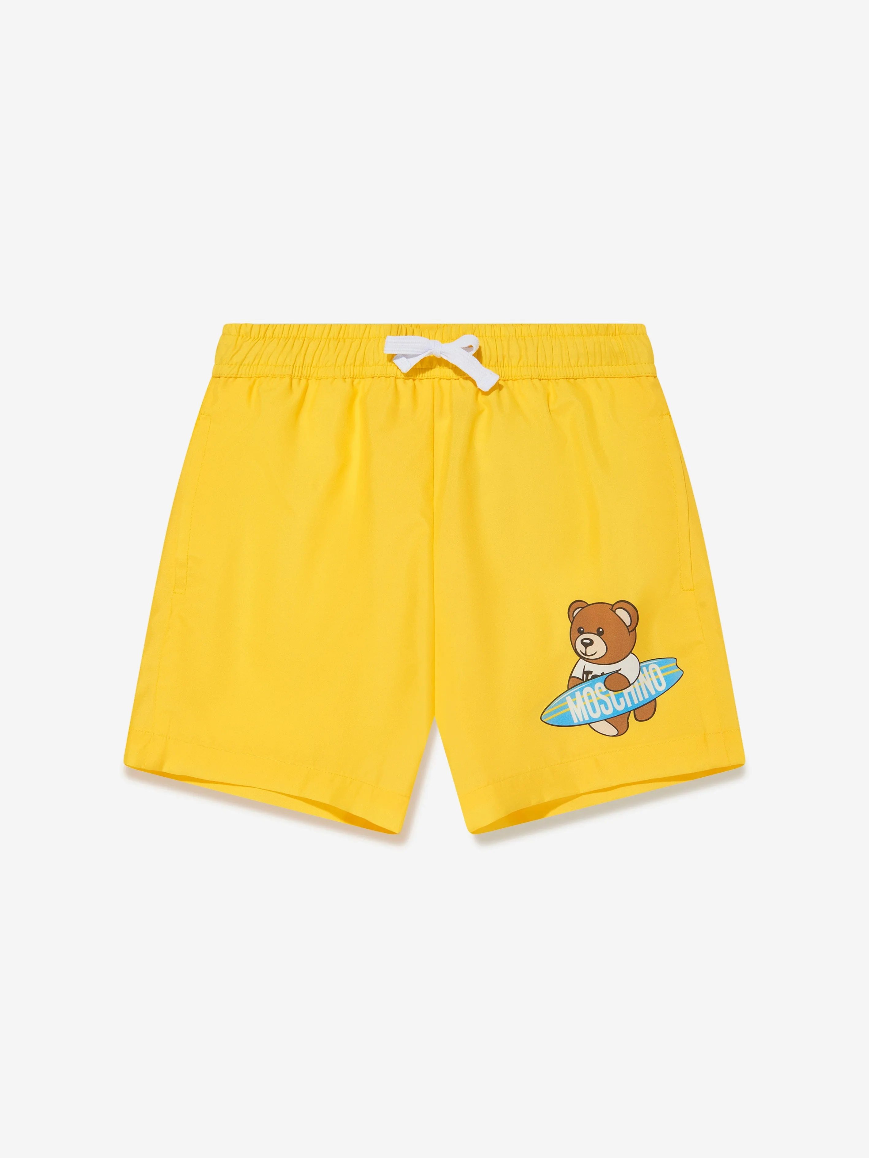 Moschino Boys Teddy Surfer Swim Shorts in Yellow