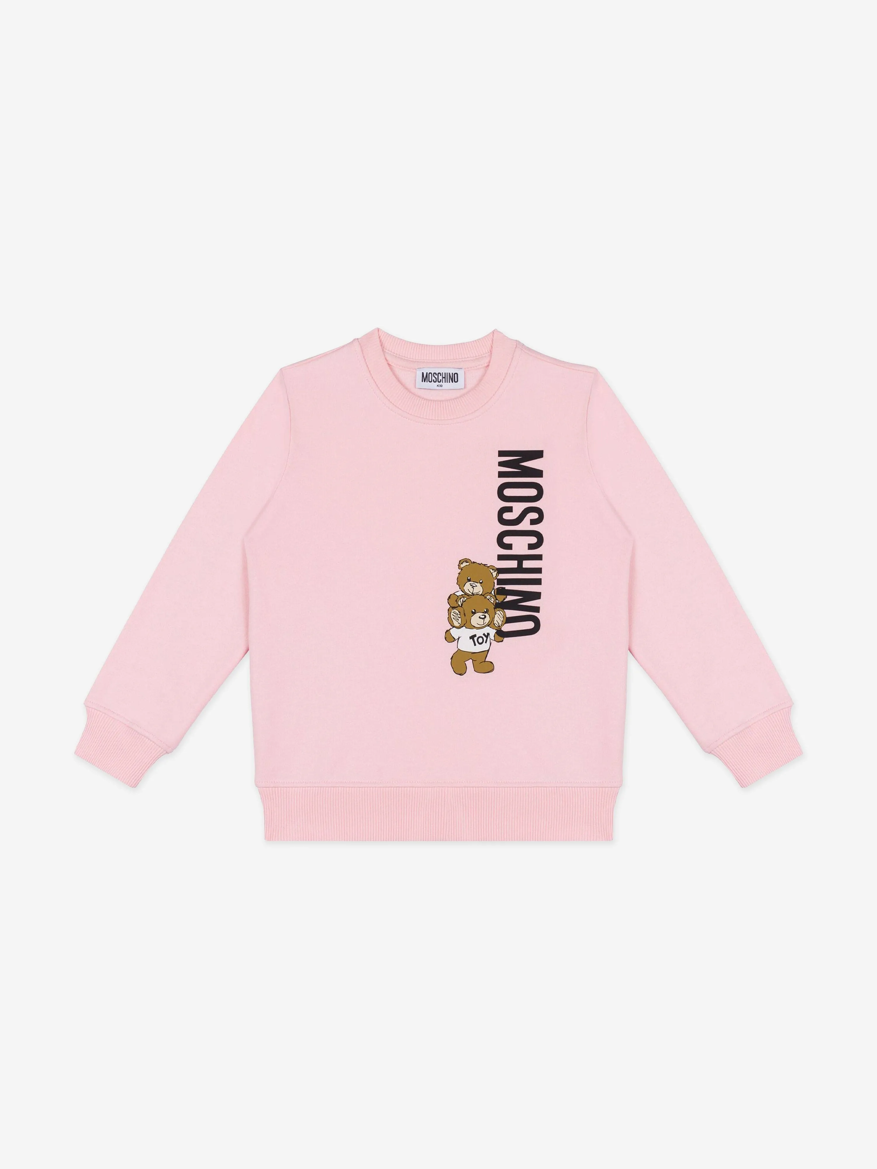 Moschino Girls Teddy Bear Logo Sweatshirt in Pink