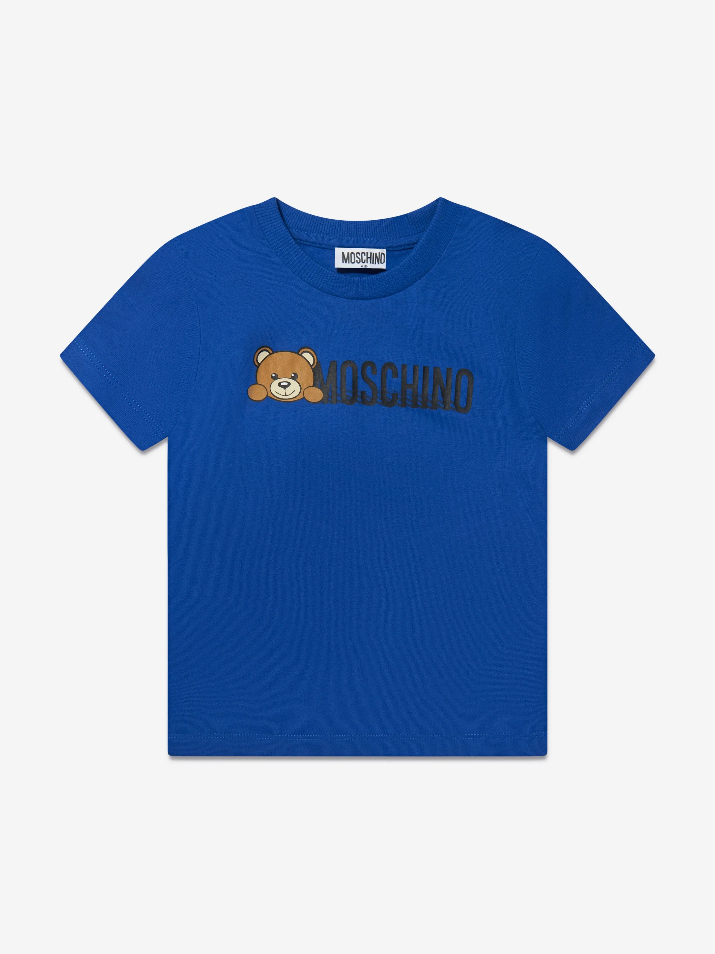 Moschino Kids Teddy Bear Logo T-Shirt in Blue