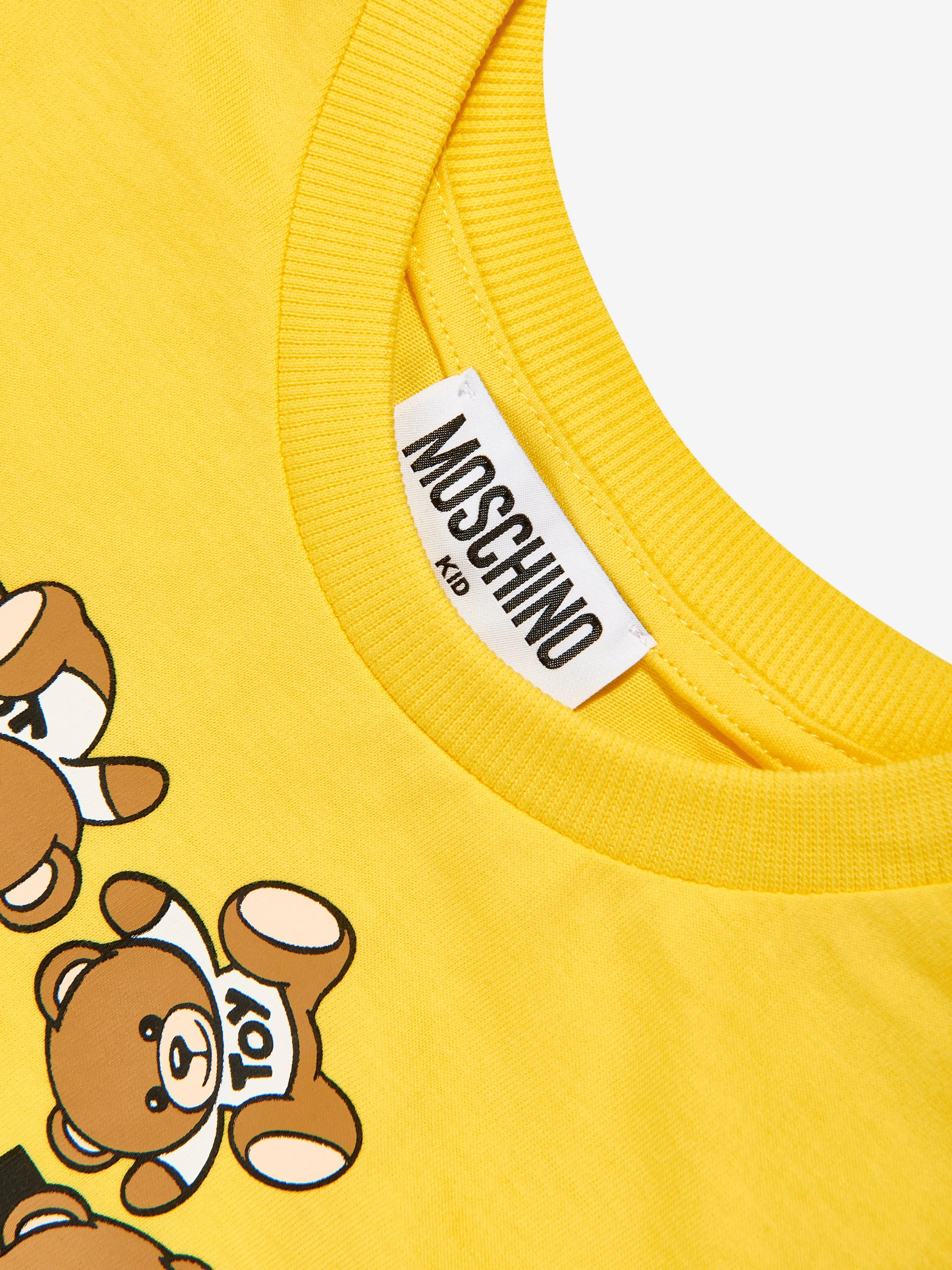 Moschino Kids Teddy Logo T-Shirt in Yellow